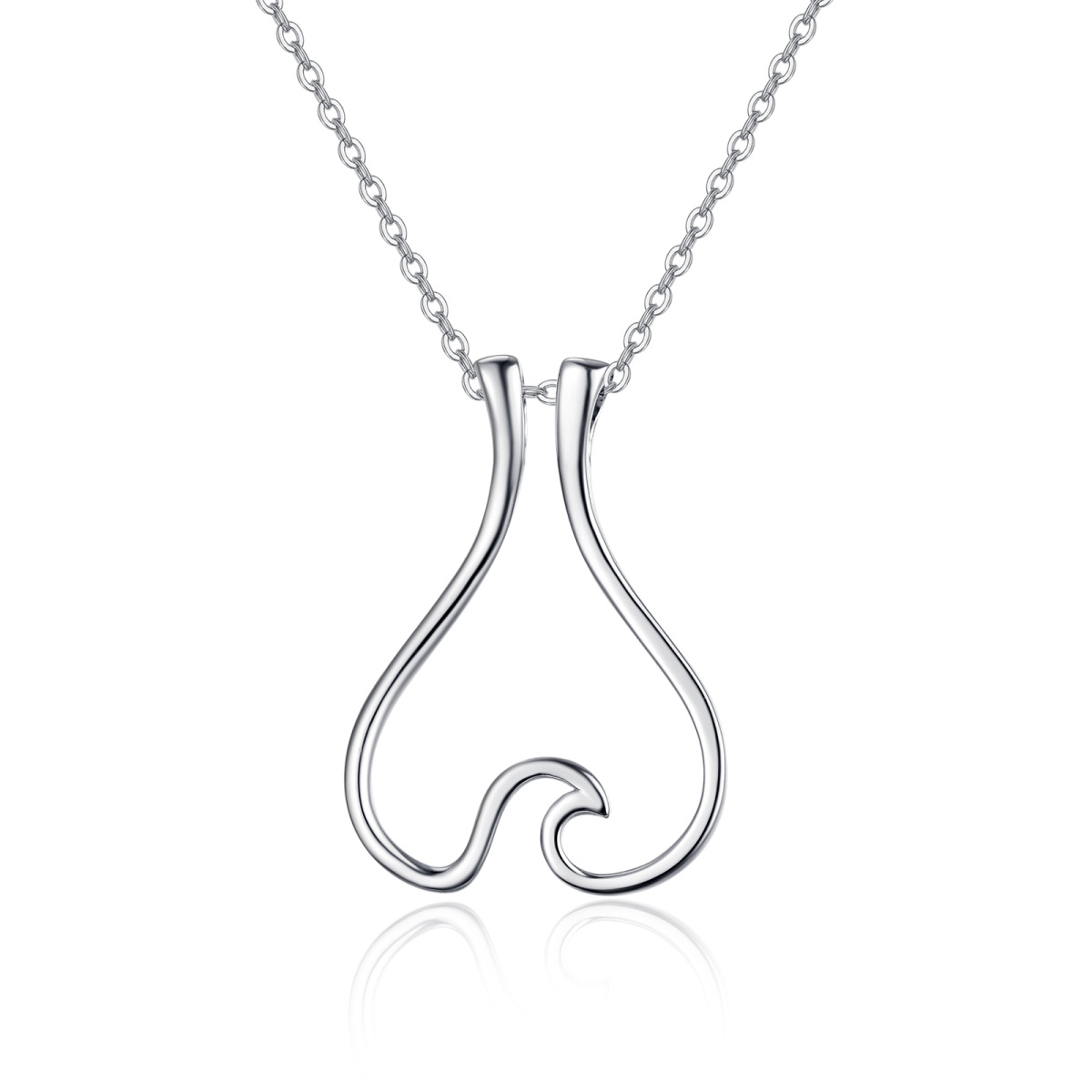 Collana con ciondolo a forma di spray circolare in argento sterling bicolore-1