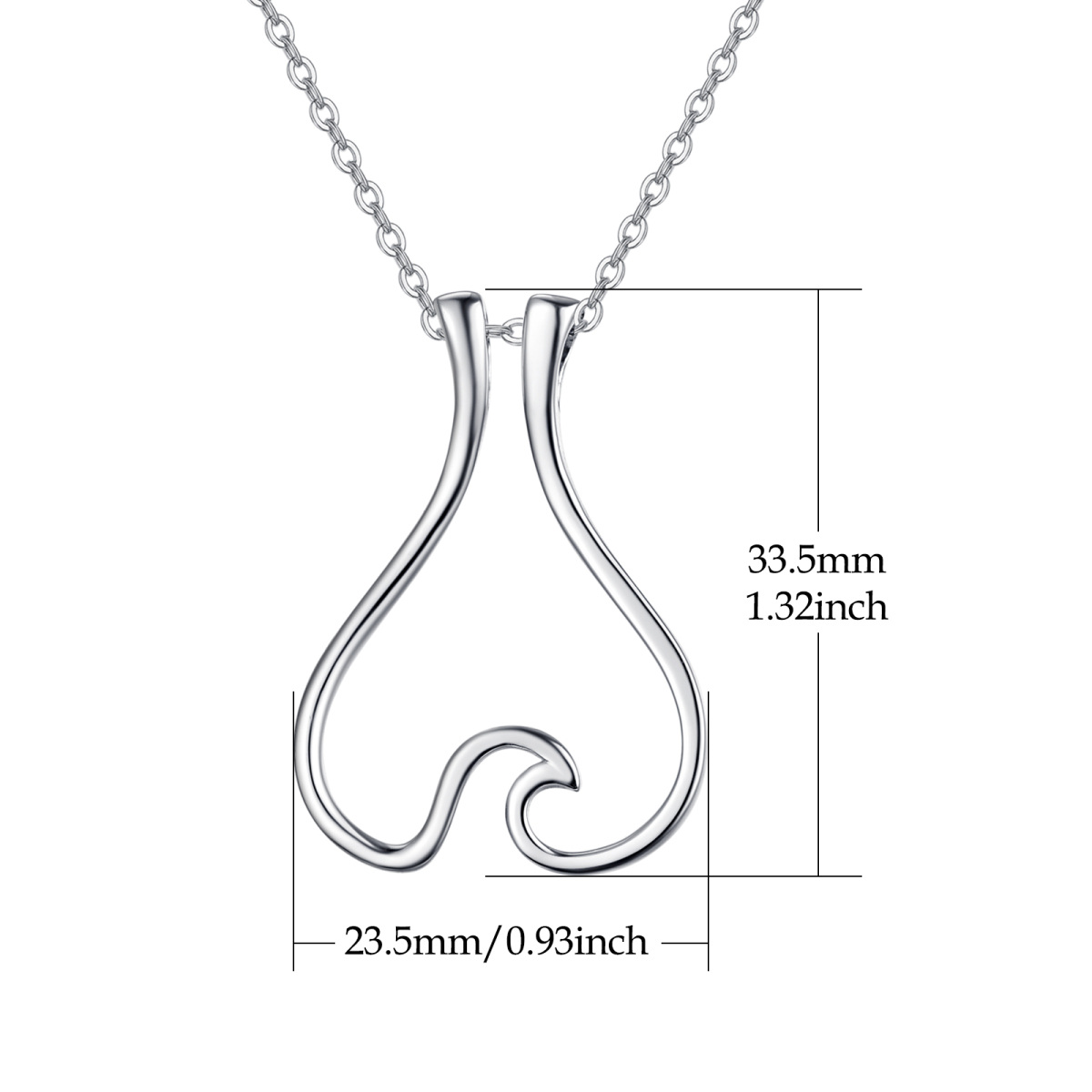 Collana con ciondolo a forma di spray circolare in argento sterling bicolore-5