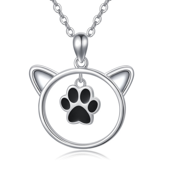 Collana con ciondolo a griffe in argento sterling bicolore