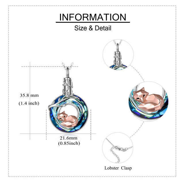 Colar de prata esterlina com cristais de duas cores Fox & Leaves Urn-6