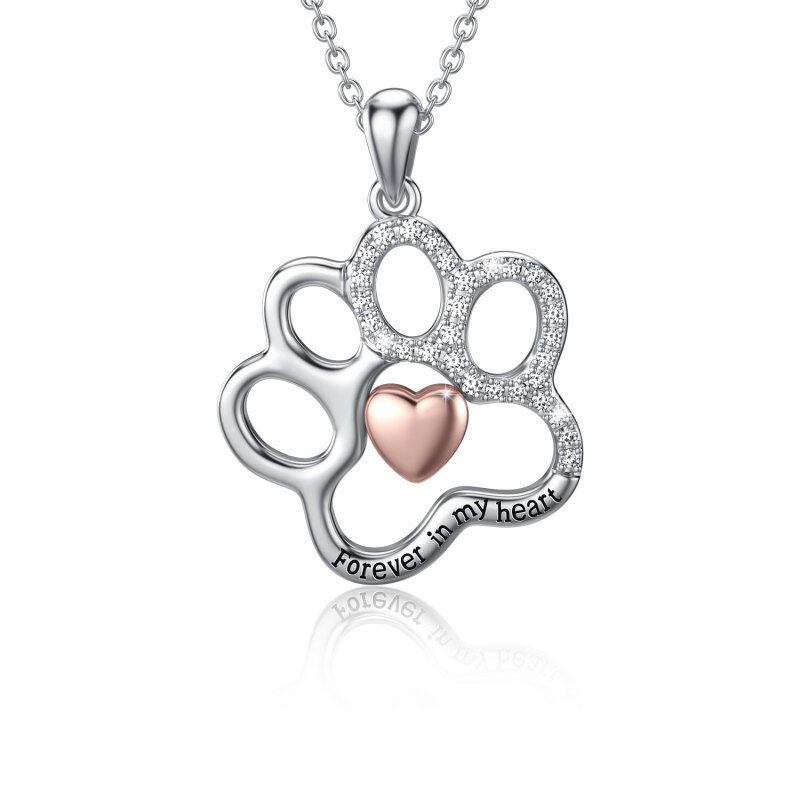 Sterling Silver Two-tone Dog Pendant Necklace-5