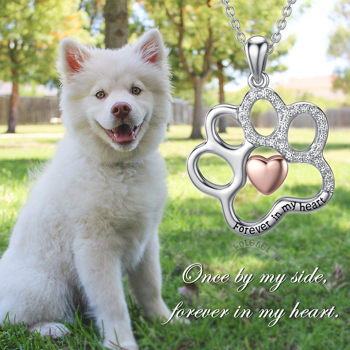 Collier en argent sterling avec pendentif chien bicolore-5