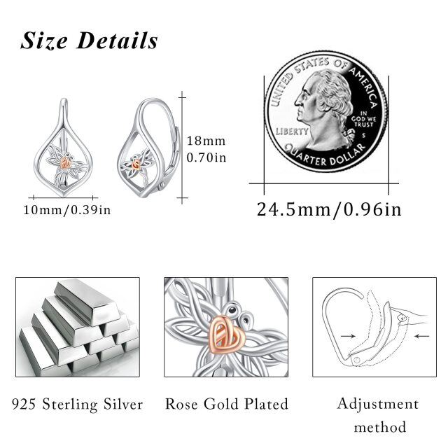 Zweifarbige Libellen-Ohrringe aus Sterlingsilber mit Hebelverschluss-5