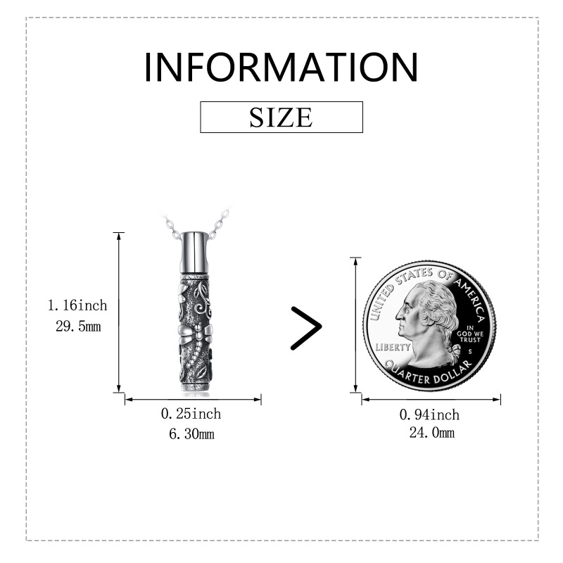 Collar urna libélula plata de ley bicolor-5