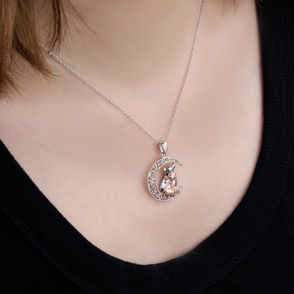 Collier Renard Lune Argent | La Boutique Du Renard