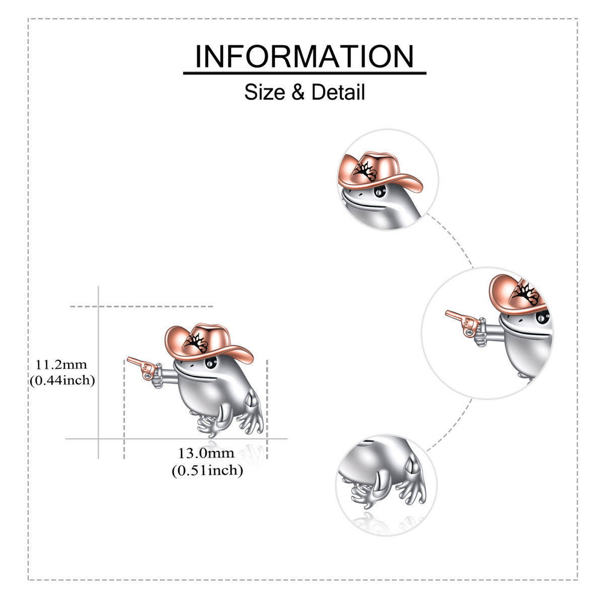 Pendientes de plata de ley en dos tonos Rana-5