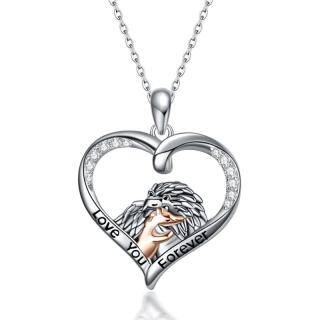 Sterling Silver Two-tone Hedgehog Pendant Necklace-56