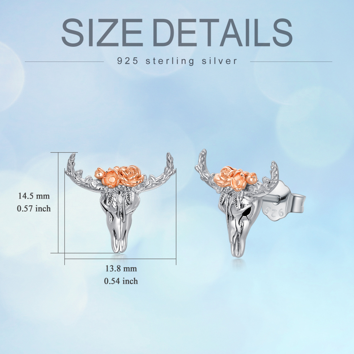 Boucles d'oreilles en argent sterling bicolore « Highland Cow » (vache des Highlands)-5