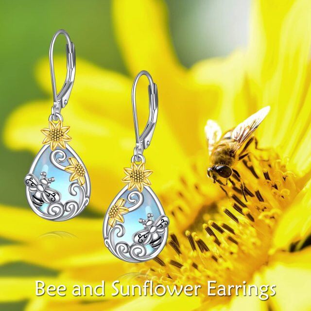 Sterling Silver Two-tone Hummingbird Lever-back Earrings-6