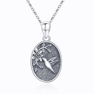 Sterling Silver Two-tone Hummingbird Pendant Necklace-46