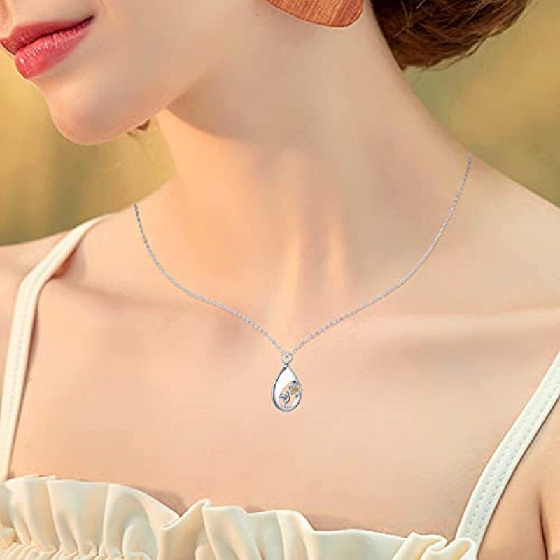 Sterling zilveren kolibrie Tear Drop Urn ketting voor as-2