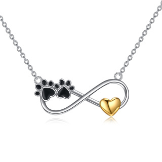 Sterling Silver Two-tone Infinite Symbol Pendant Necklace-30