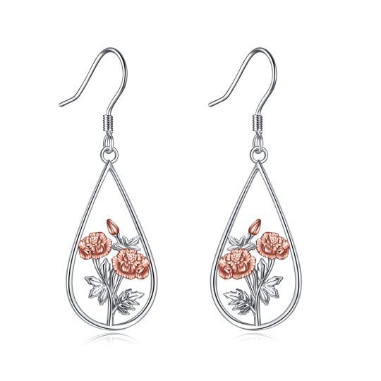 Sterling Silver Two-tone Marigold Drop Earrings