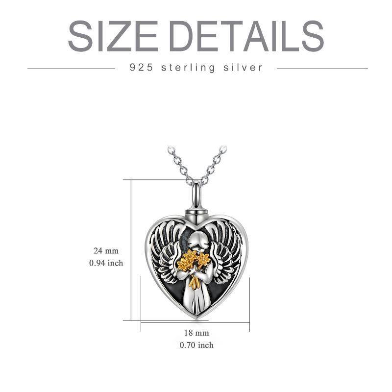 Sterling Silver Two-tone Mother Urn Necklace for Ashes-7