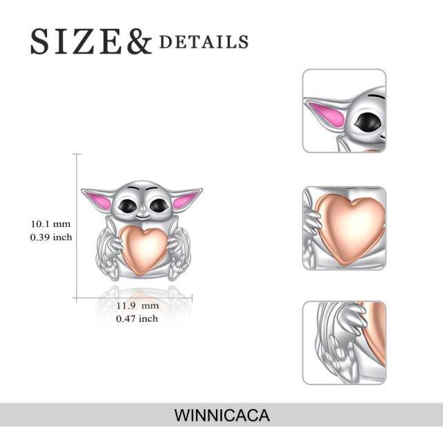 Sterling Silver Two-tone Owl Stud Earrings-5