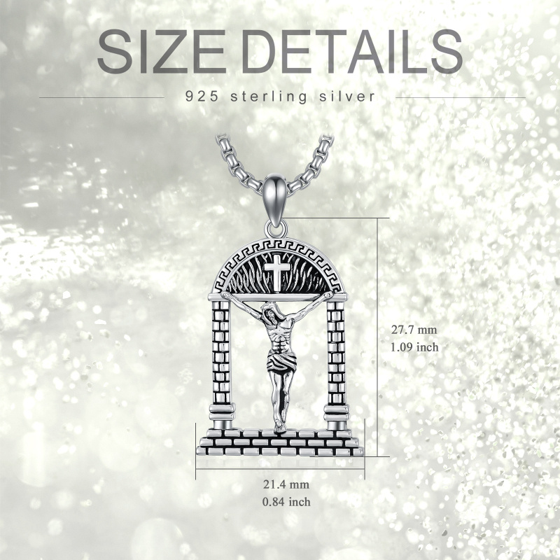 Sterling Silver Two-tone Pendant Necklace-5