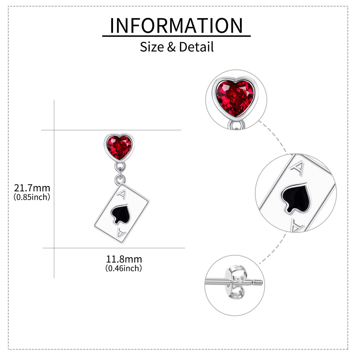 Sterling Silver Two-tone Personalized Birthstone Initial Heart Drop Earrings for Women-5