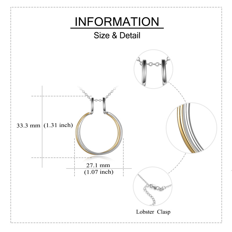 Sterling Silver Two-tone Ring Holder Pendant Necklace-6