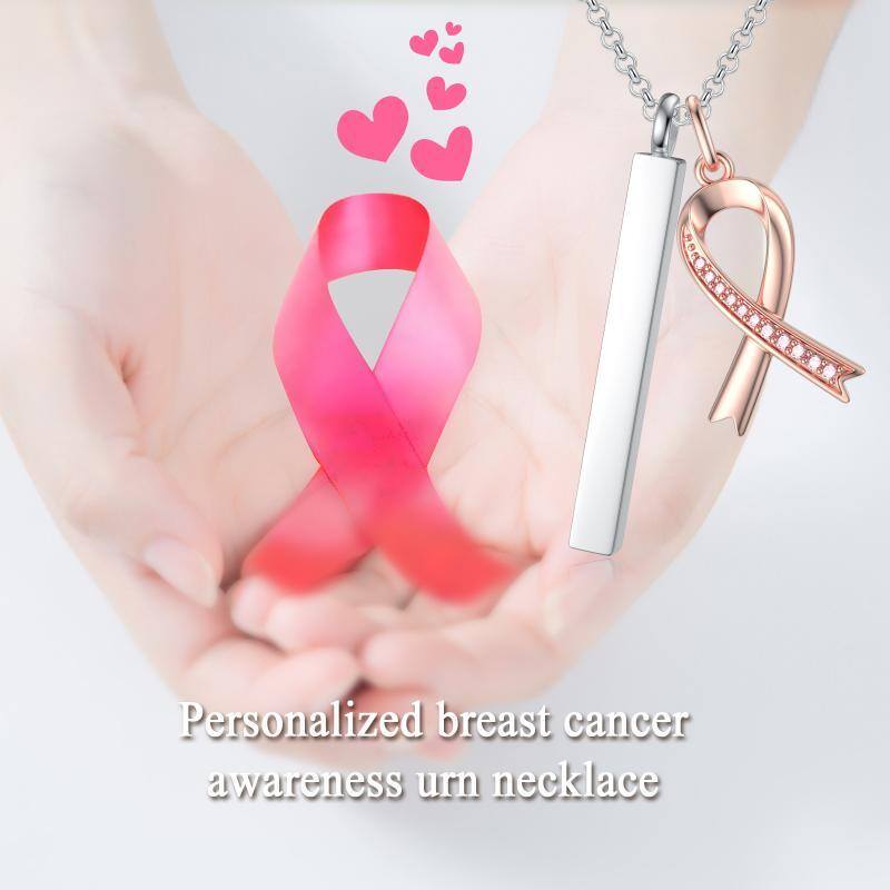 925 prata esterlina zircão rosa fita barra vertical urna colar jóias presente para mulher-5