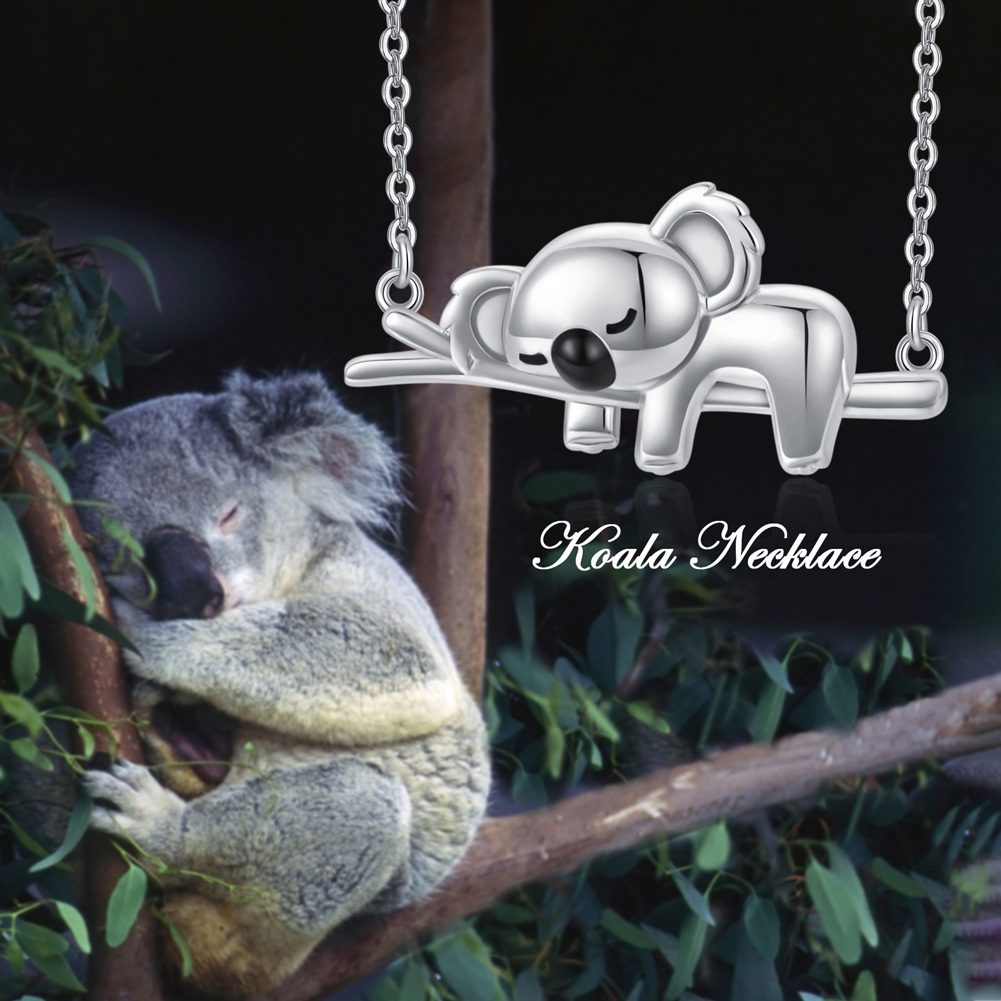 Sterling Silver Two-tone Sloth Pendant Necklace-7