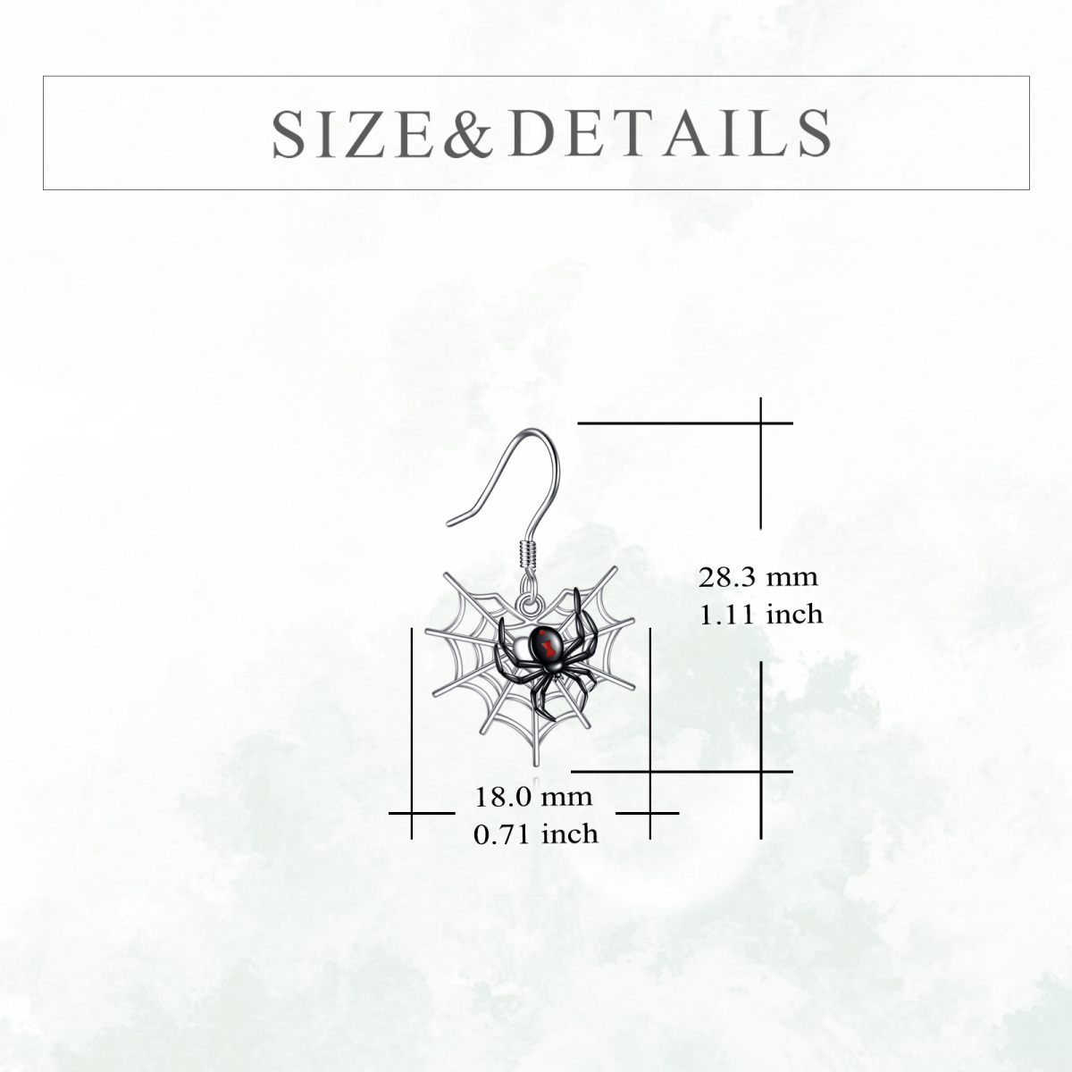 Sterling Silver Two-tone Spider Drop Earrings-5