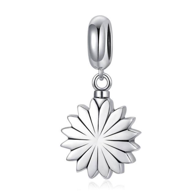 Sterling Silber zweifarbig Sonnenblume baumeln Charme-4