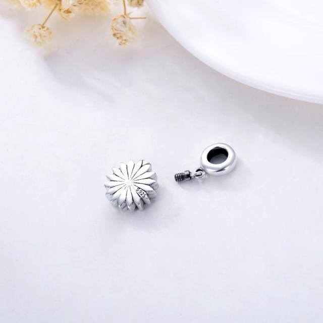 Sterling Silver Two-tone Sunflower Dangle Charm-6