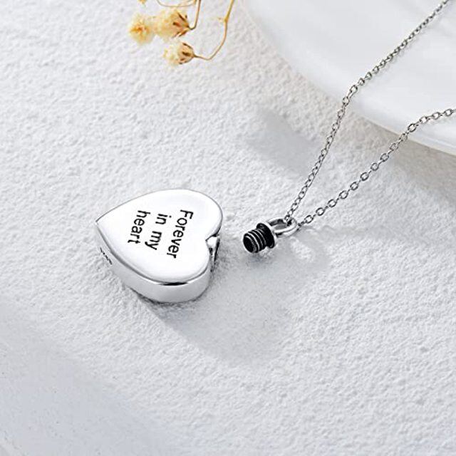 Sterling Silver Two-tone Tree Of Life & Heart Urn Necklace for Ashes with Engraved Word-4