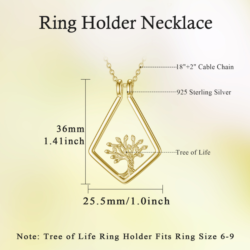 Sterling Silver Two-tone Tree Of Life Pendant Necklace-3