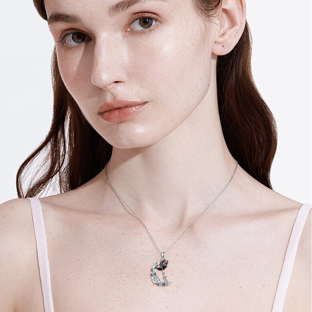 Collana con ciondolo strega bicolore in argento sterling-2