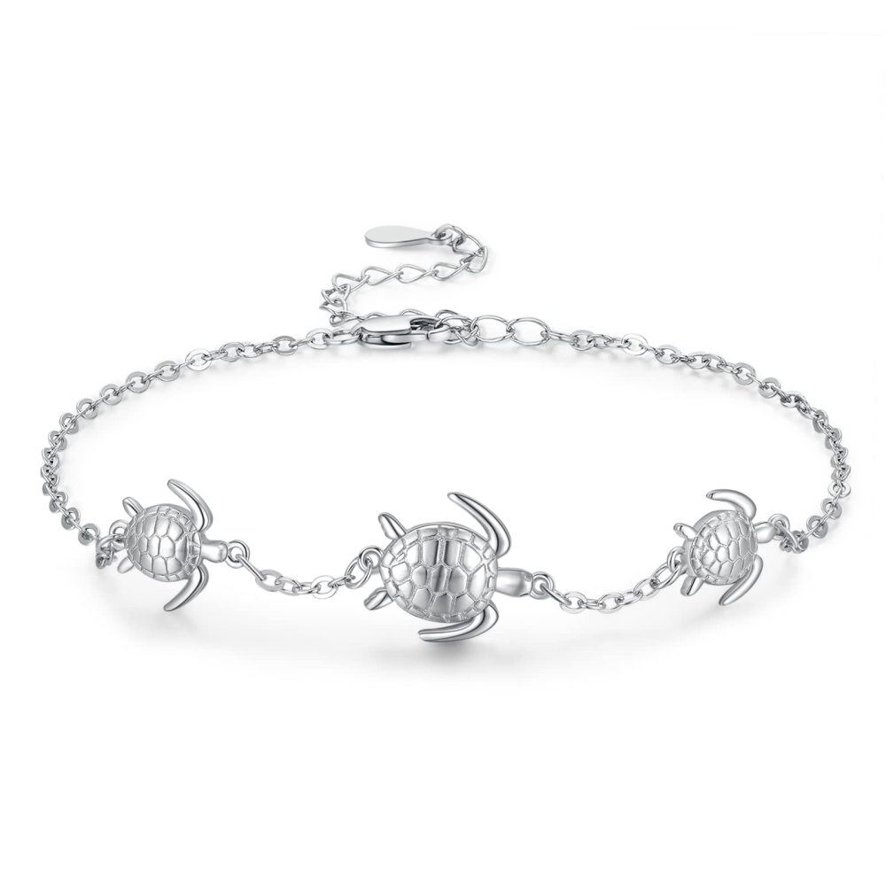 Sterling Silver Tortoise Charm Bracelet-1