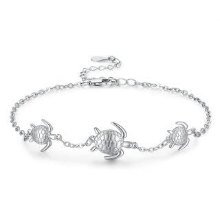 Sterling Silver Tortoise Charm Bracelet-23