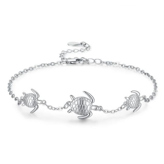 Bracciale con ciondolo a tartaruga in argento sterling