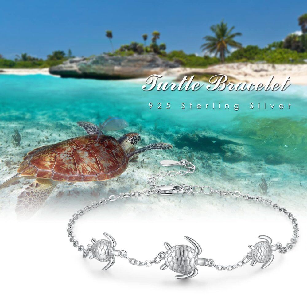 Sterling Silver Tortoise Charm Bracelet-5