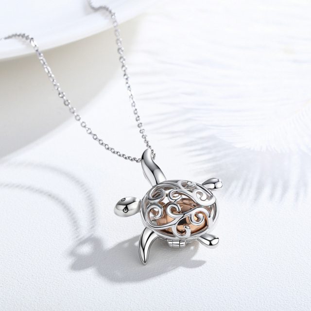 Sterling Silver Tortoise & Turtle Urn Necklace for Ashes-4