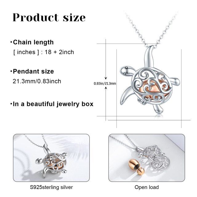 Sterling Silver Tortoise & Turtle Urn Necklace for Ashes-5