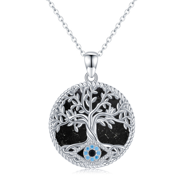 Collana con ciondolo in argento sterling e tormalina 