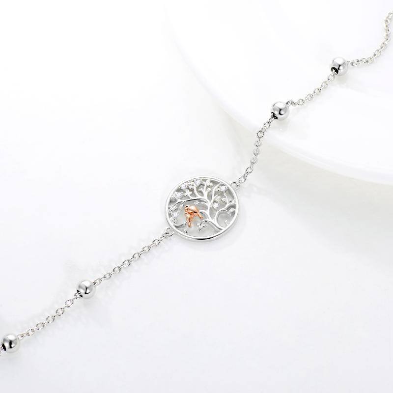 Pulseira Árvore da Vida com Aves em Prata de Lei 925-4
