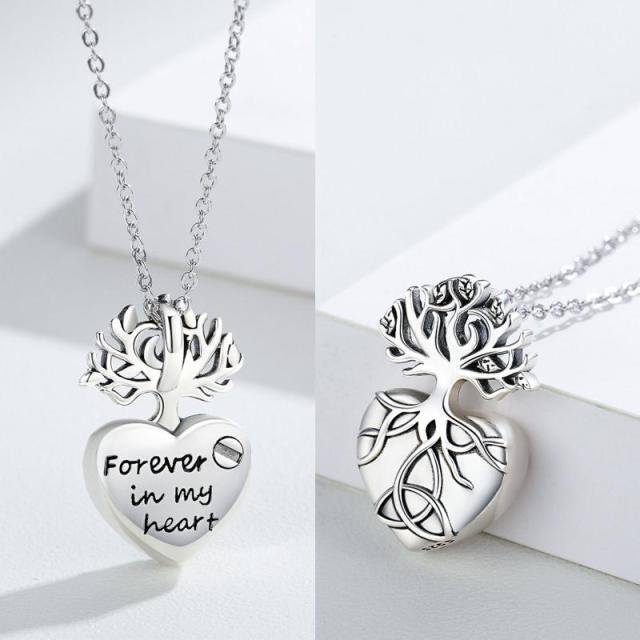 Sterling Silver Tree Of Life & Celtic Knot & Heart Urn Necklace for Ashes-4