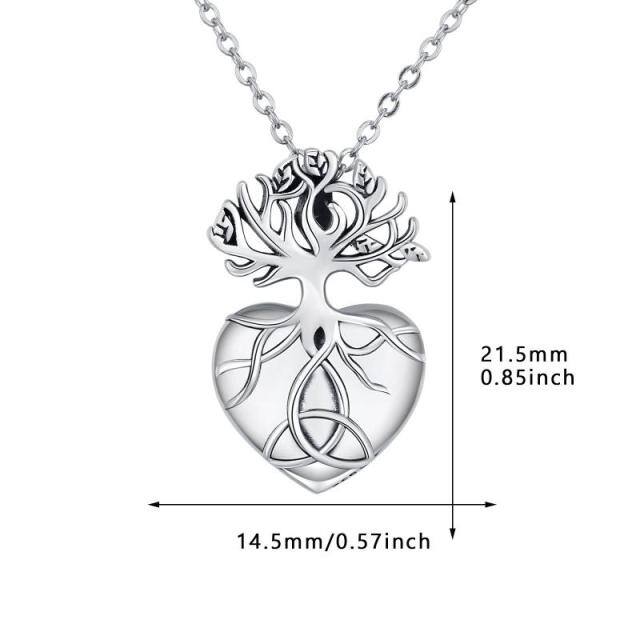 Sterling Silver Tree Of Life & Celtic Knot & Heart Urn Necklace for Ashes-5