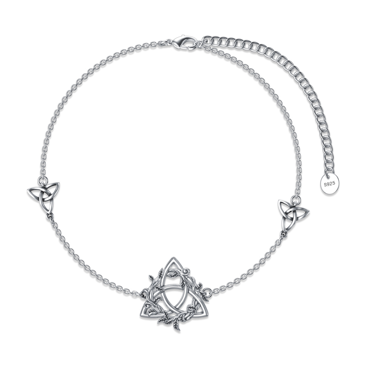 Bracelet en argent sterling avec pendentif arbre de vie et nœud celtique-1