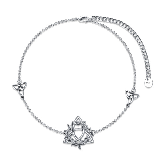 Bracciale con ciondolo a forma di albero della vita e nodo celtico in argento sterling