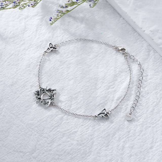 Sterling Silber Baum des Lebens & keltischen Knoten Anhänger-Armband-3