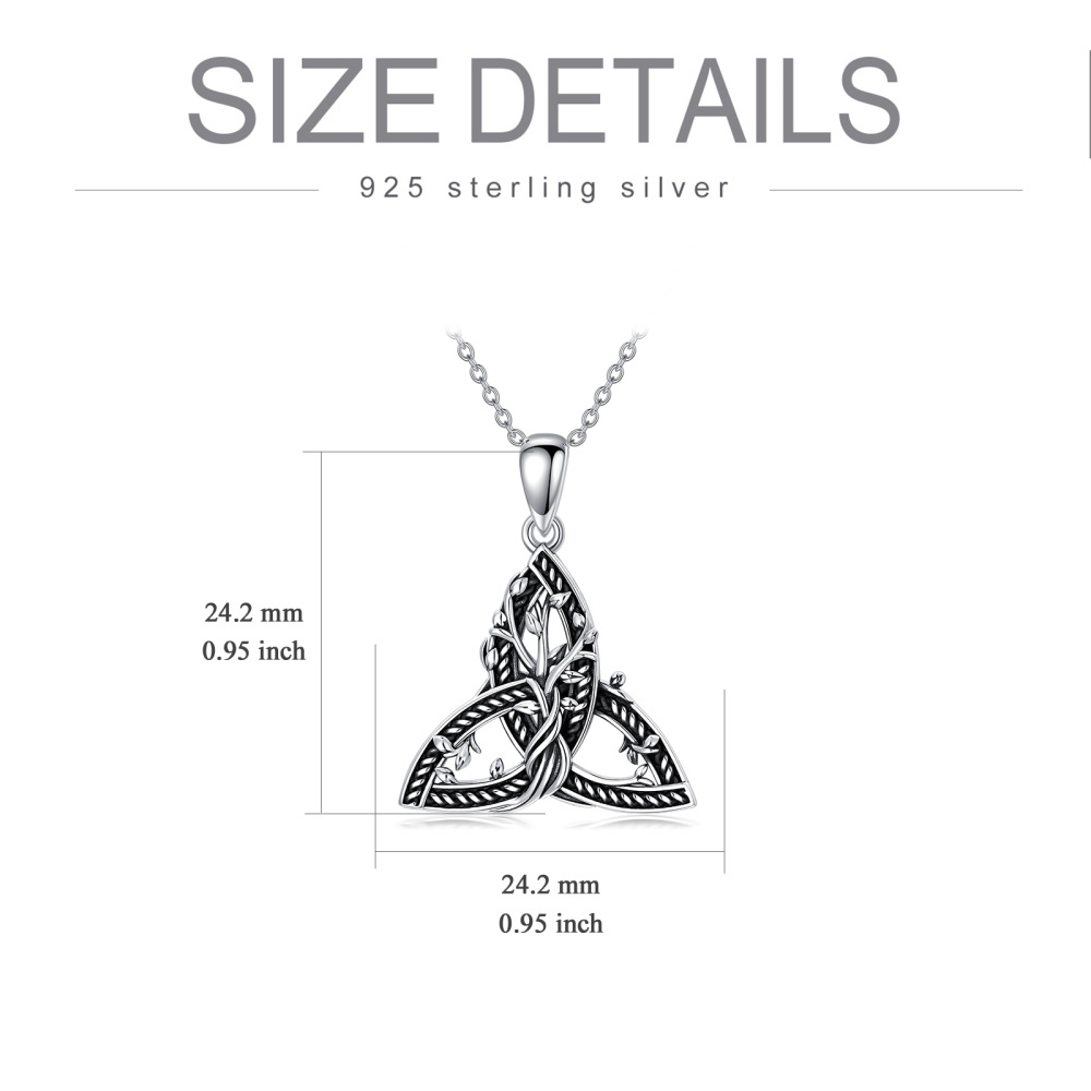 Sterling Silver Tree Of Life & Celtic Knot Pendant Necklace-5