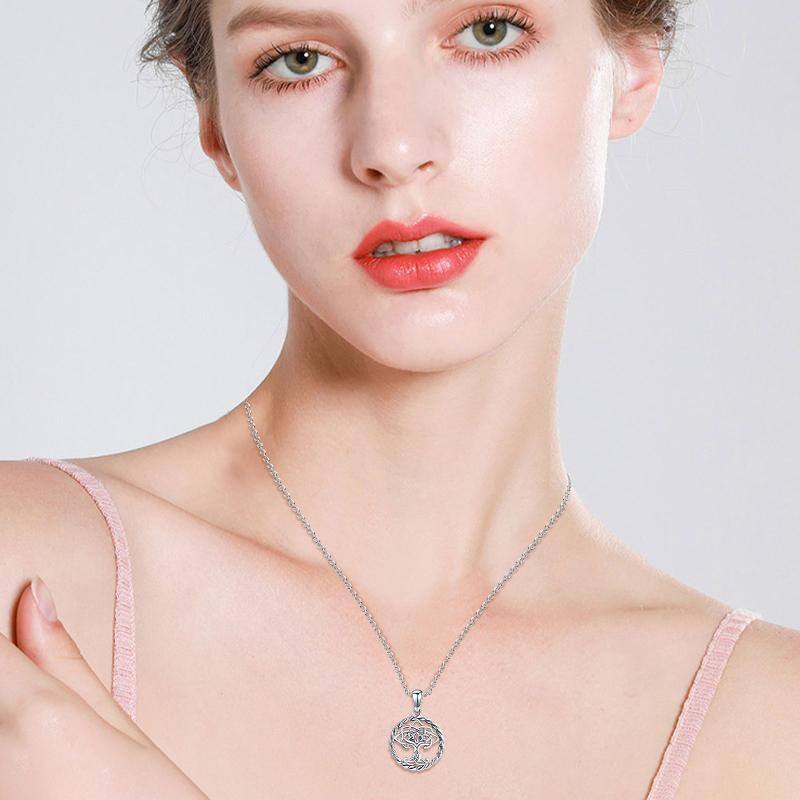 قلادة من الفضة الإسترلينية بتصميم شجرة الحياة وعقدة سلتيك-2