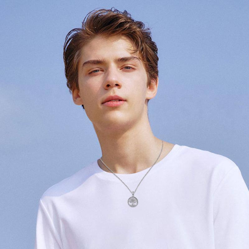 قلادة من الفضة الإسترلينية بتصميم شجرة الحياة وعقدة سلتيك-6