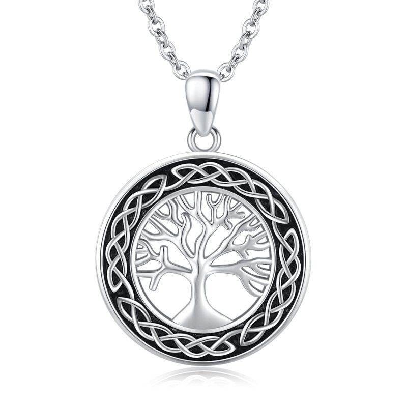 Sterling Silver Opal Tree Of Life & Celtic Knot Pendant