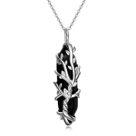 Collier en argent sterling avec pendentif en cristal Arbre de vie