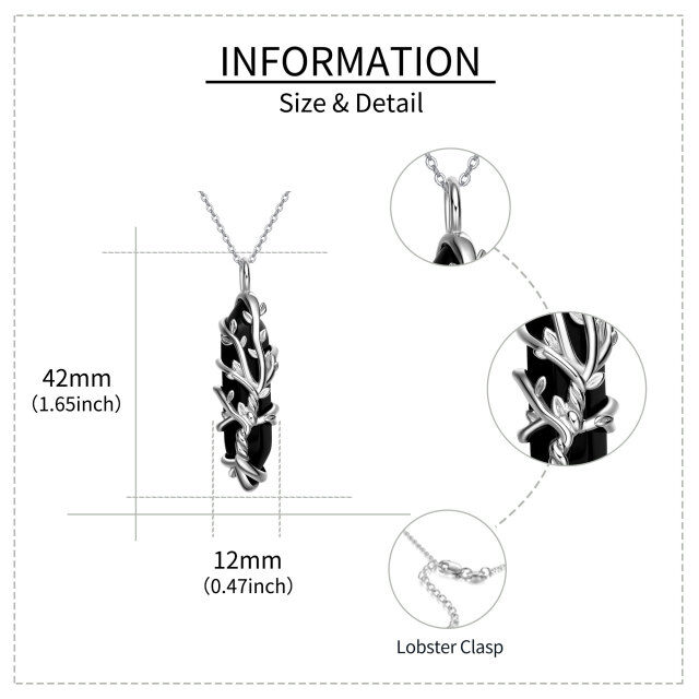 Sterling Silber Baum des Lebens Kristall-Anhänger Halskette-5