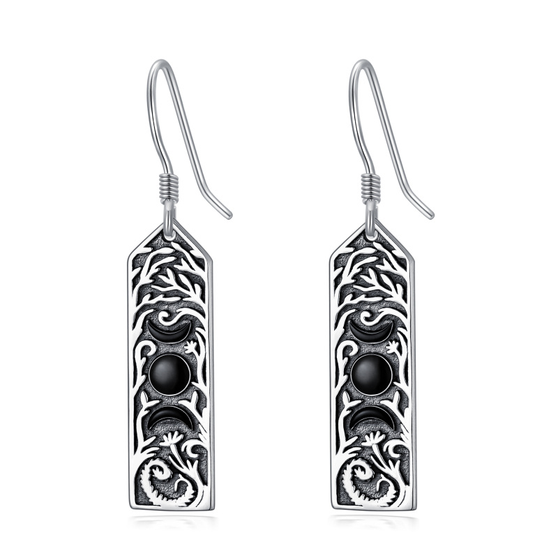 Sterling Silver Tree Of Life Drop Earrings-17